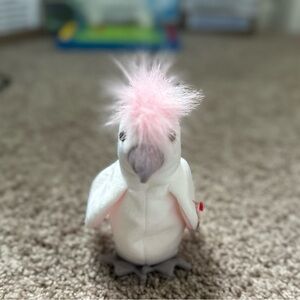Ty Beanie Baby KUKU With Tag Errors #1492 Cockatoo Bird White 1997/1998 Retired